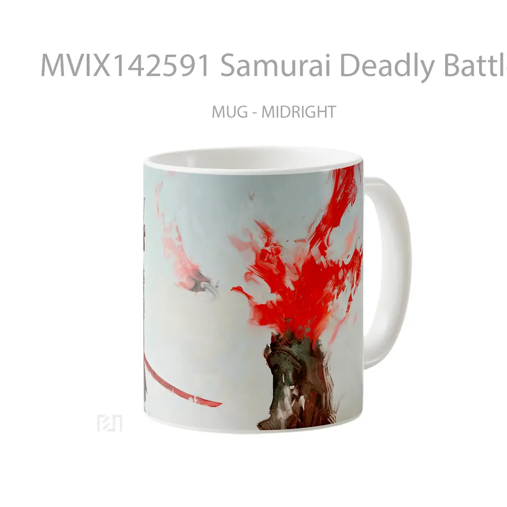 Mug Samurai Deadly Battle Digital Ar Gelas Keramik Unik - All-side / Desain