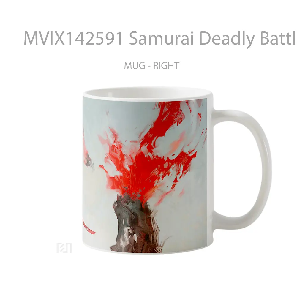 Mug Samurai Deadly Battle Digital Ar Gelas Keramik Unik - All-side / Desain