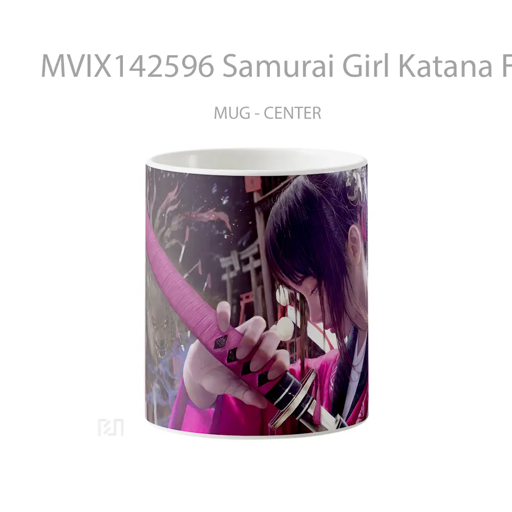 Mug Samurai Girl Katana Fantasy Gelas Keramik Unik