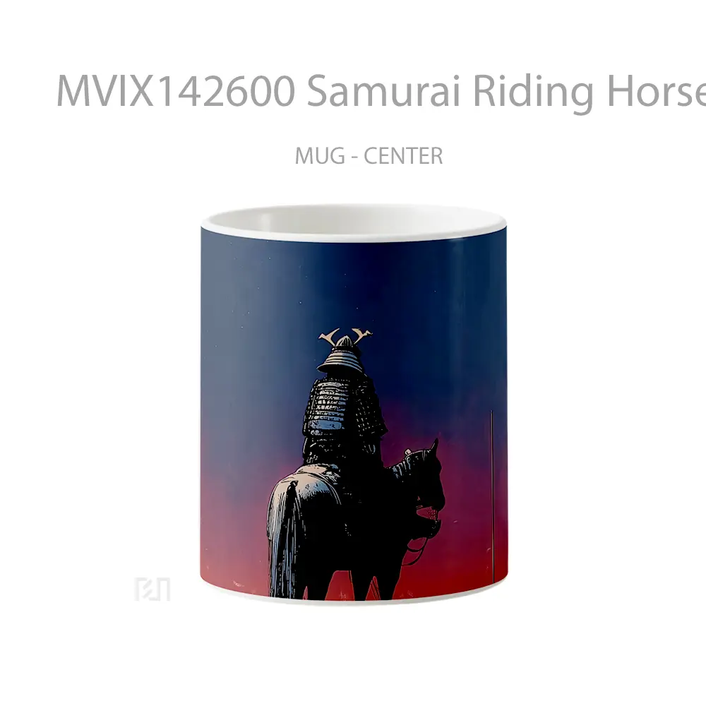 Mug Samurai Riding Horse Fantasy Gelas Keramik Unik