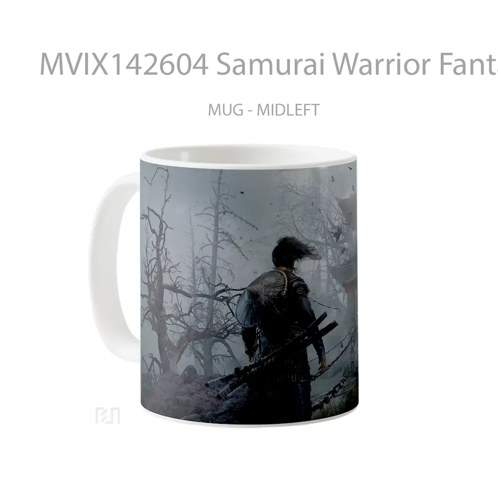 Mug Samurai Warrior Fantasy Art Gelas Keramik Unik - All-side / Desain