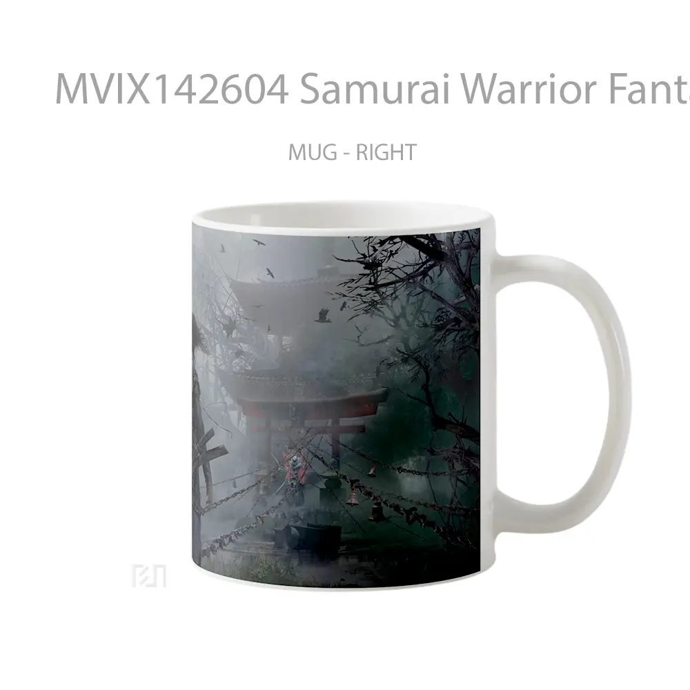 Mug Samurai Warrior Fantasy Art Gelas Keramik Unik - All-side / Desain