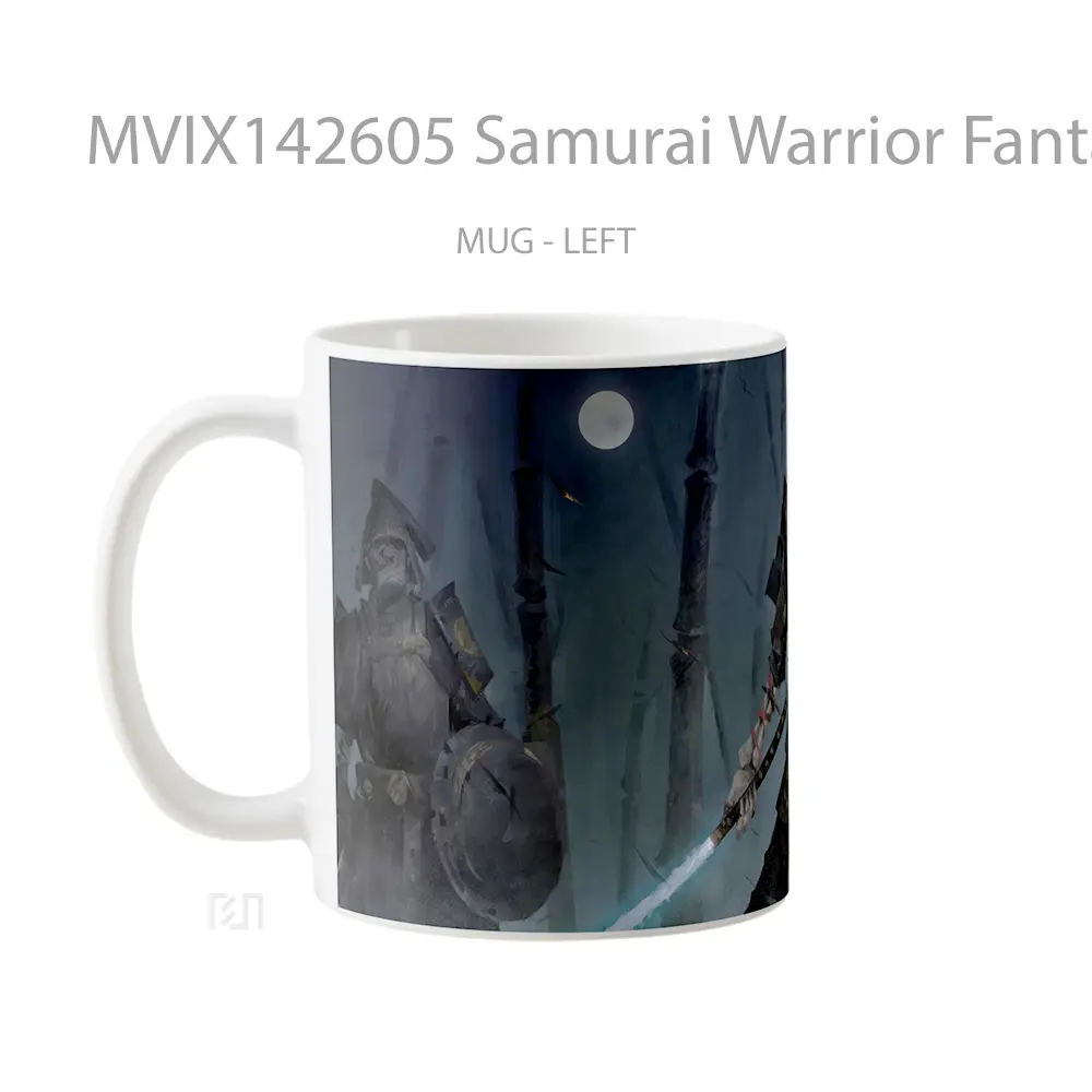 Mug Samurai Warrior Fantasy Gelas Keramik Unik - All-side / Desain