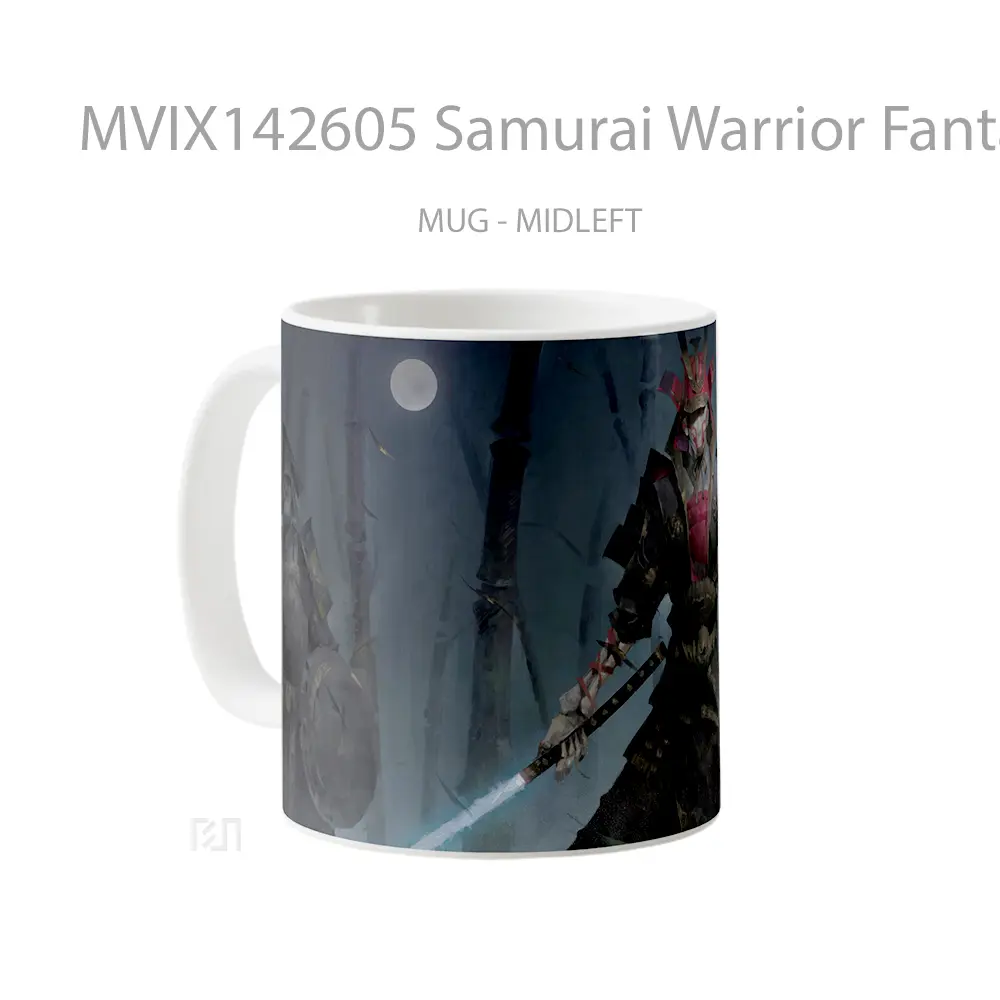 Mug Samurai Warrior Fantasy Gelas Keramik Unik - All-side / Desain