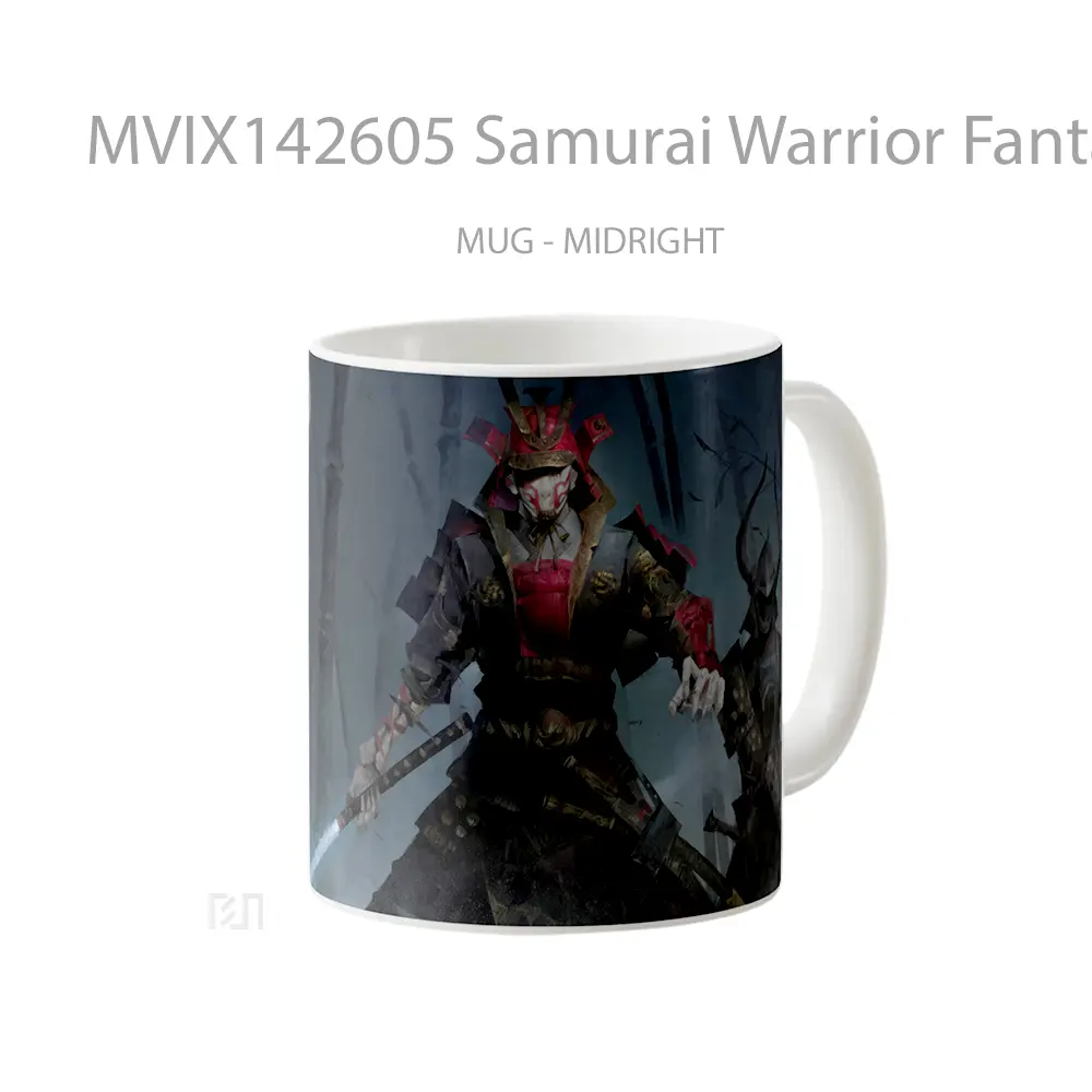 Mug Samurai Warrior Fantasy Gelas Keramik Unik - All-side / Desain
