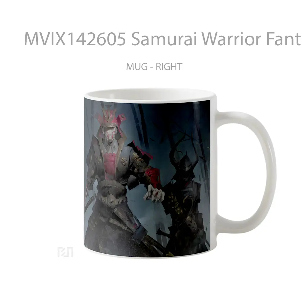 Mug Samurai Warrior Fantasy Gelas Keramik Unik - All-side / Desain