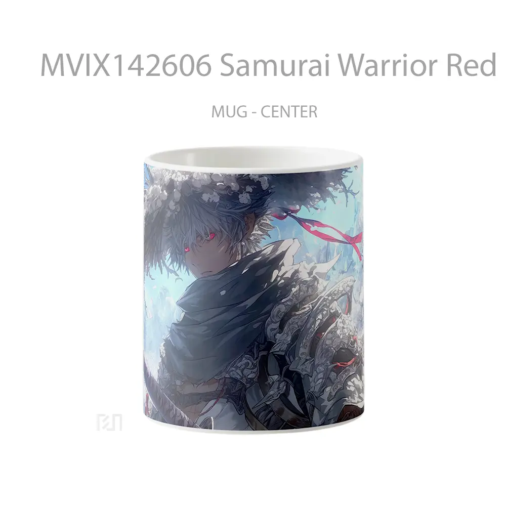 Mug Samurai Warrior Red Eyes Fantasy Gelas Keramik Unik