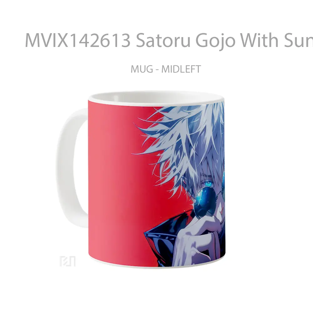 Mug Satoru Gojo With Sunglasses Jujutsu Kaisen Gelas Keramik Unik - All-side / Desain