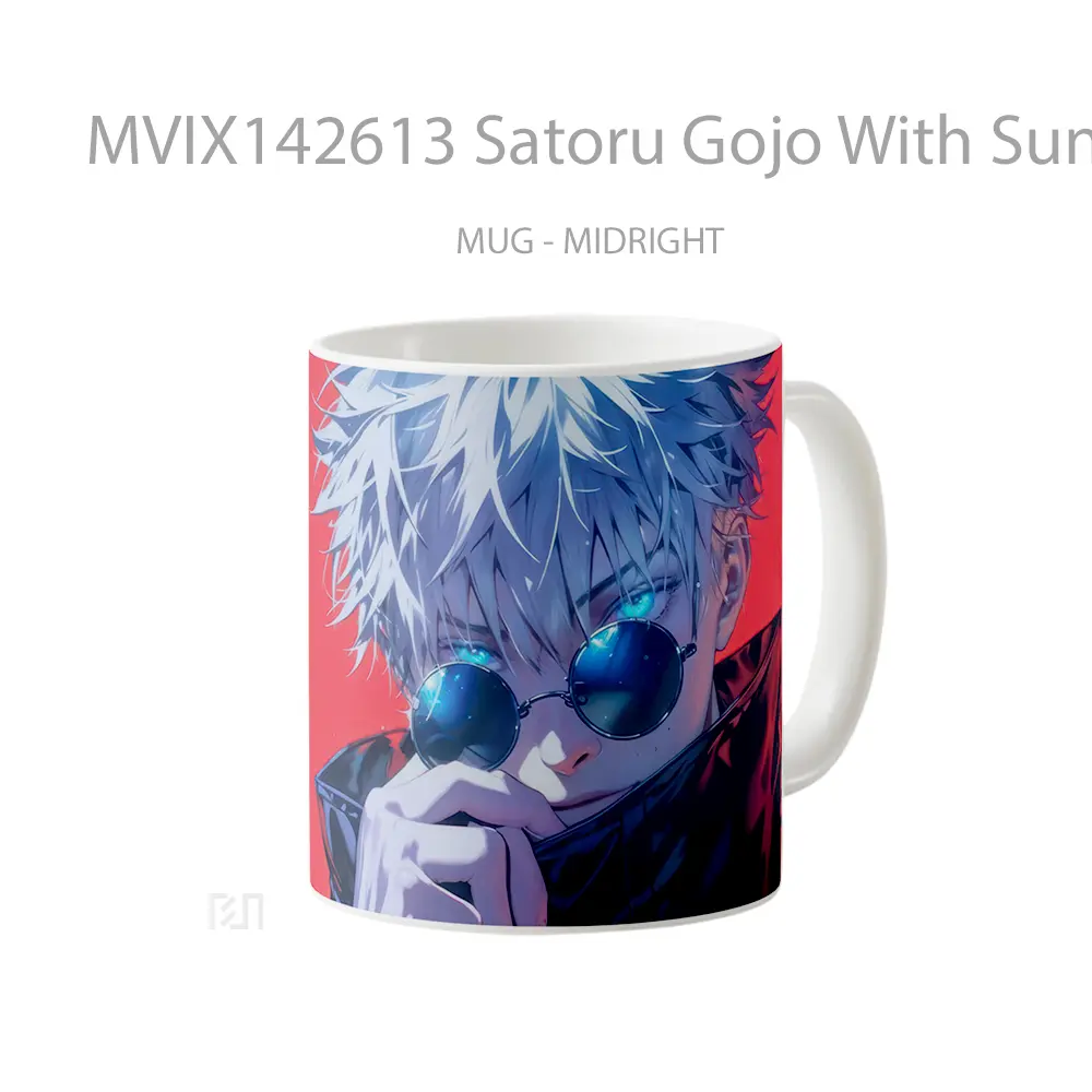 Mug Satoru Gojo With Sunglasses Jujutsu Kaisen Gelas Keramik Unik - All-side / Desain