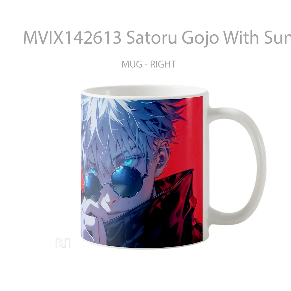 Mug Satoru Gojo With Sunglasses Jujutsu Kaisen Gelas Keramik Unik - All-side / Desain
