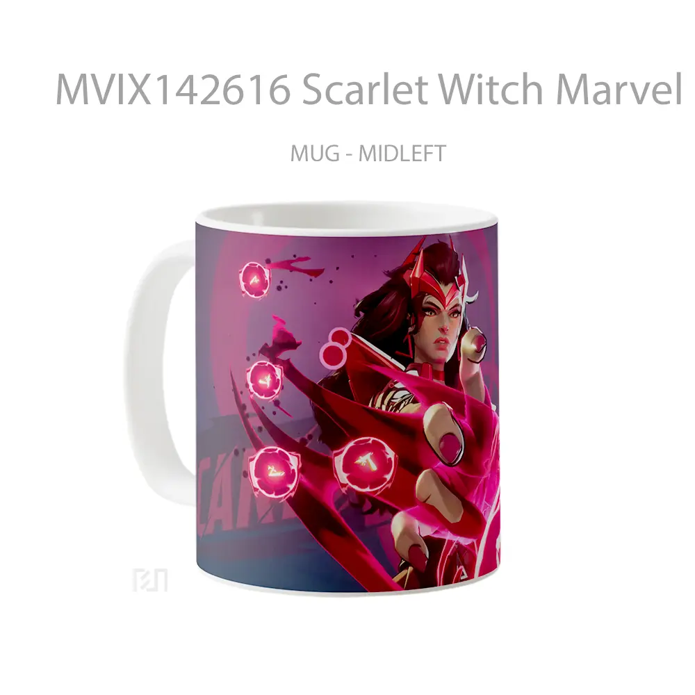 Mug Scarlet Witch Marvel Rivals Gelas Superhero - All-side / Desain
