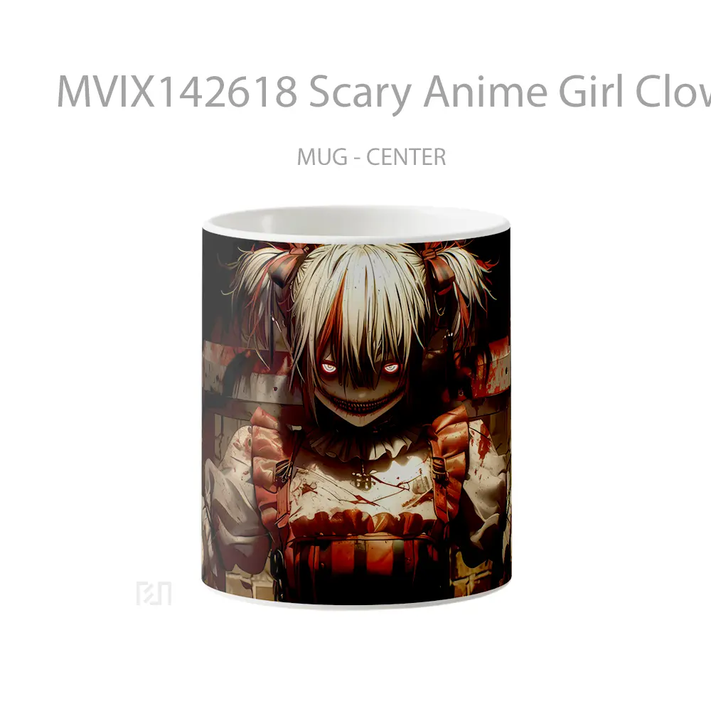 Mug Scary Anime Girl Clown Smil Cangkir Anime