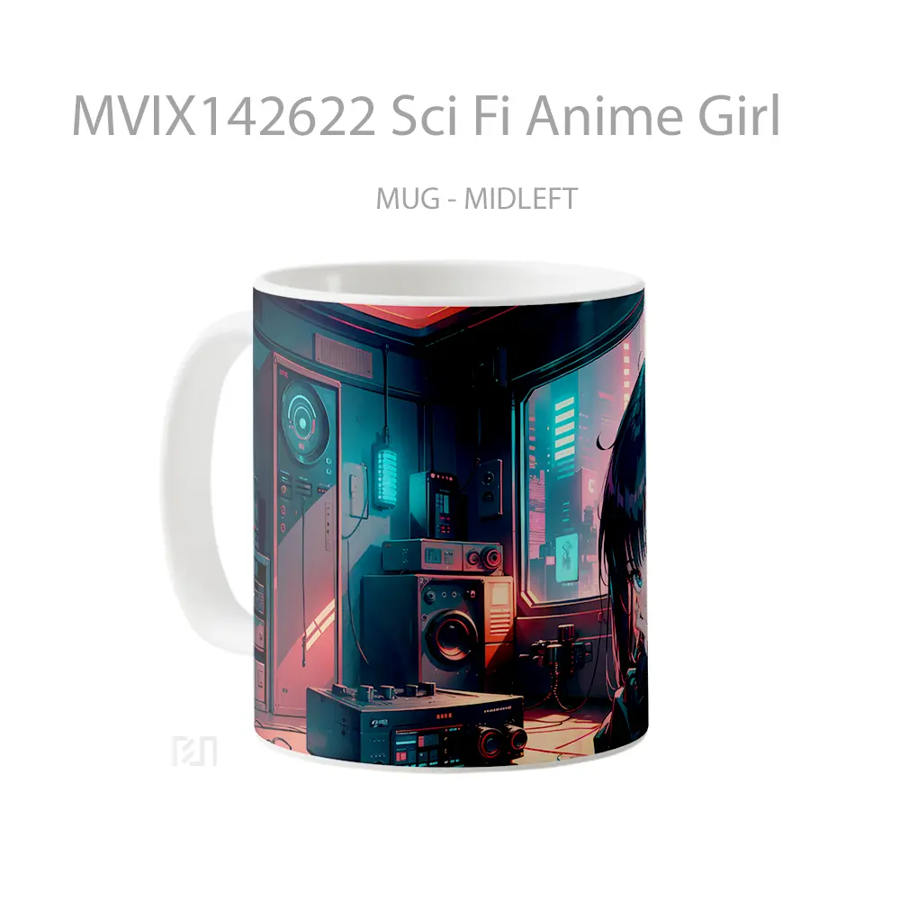Mug Sci Fi Anime Girl Cangkir Anime - All-side / Desain