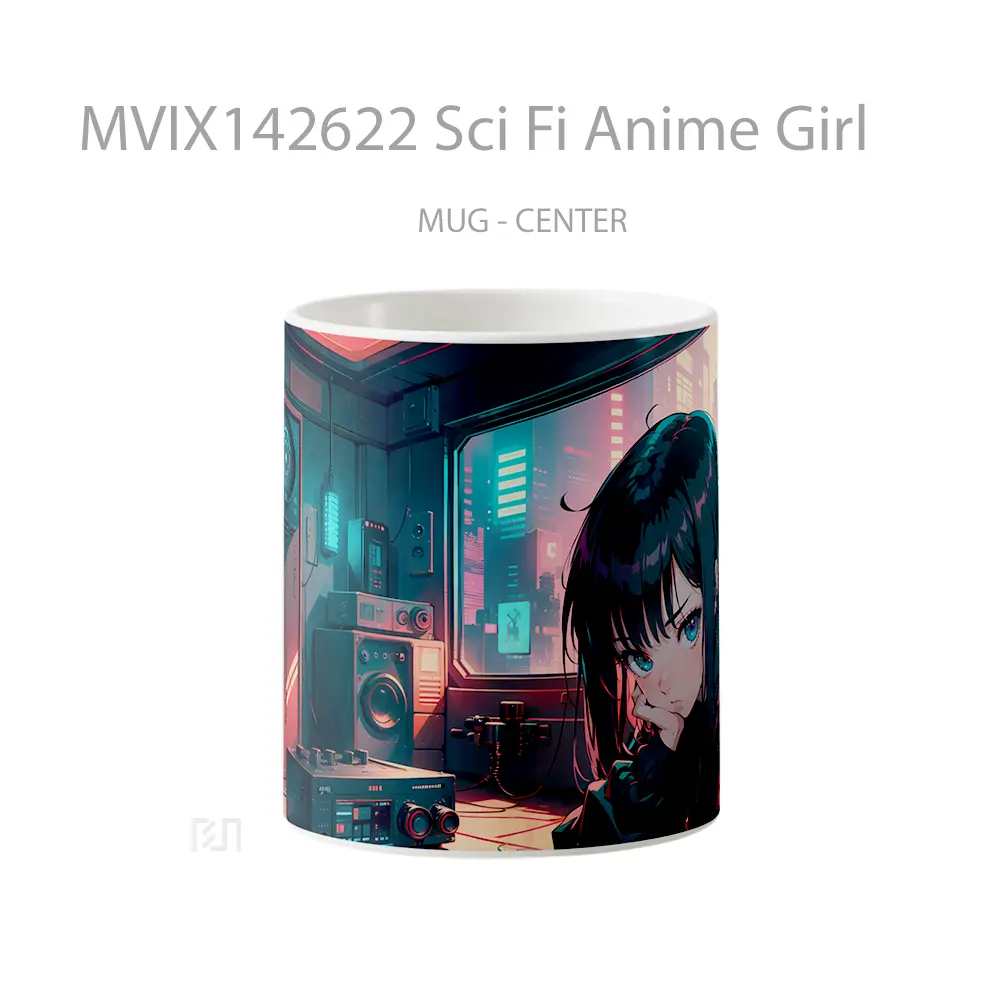 Mug Sci Fi Anime Girl Cangkir Anime
