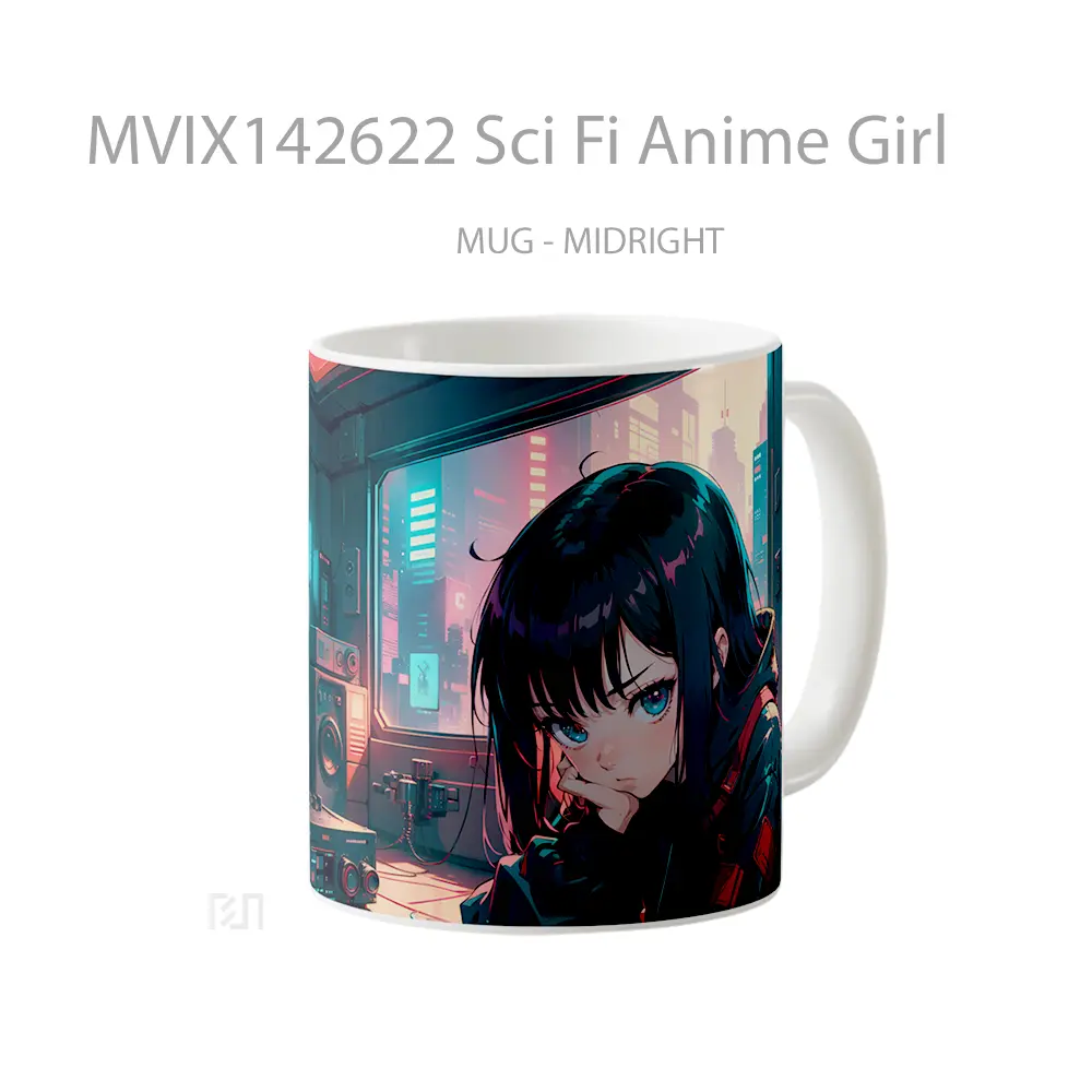 Mug Sci Fi Anime Girl Cangkir Anime - All-side / Desain