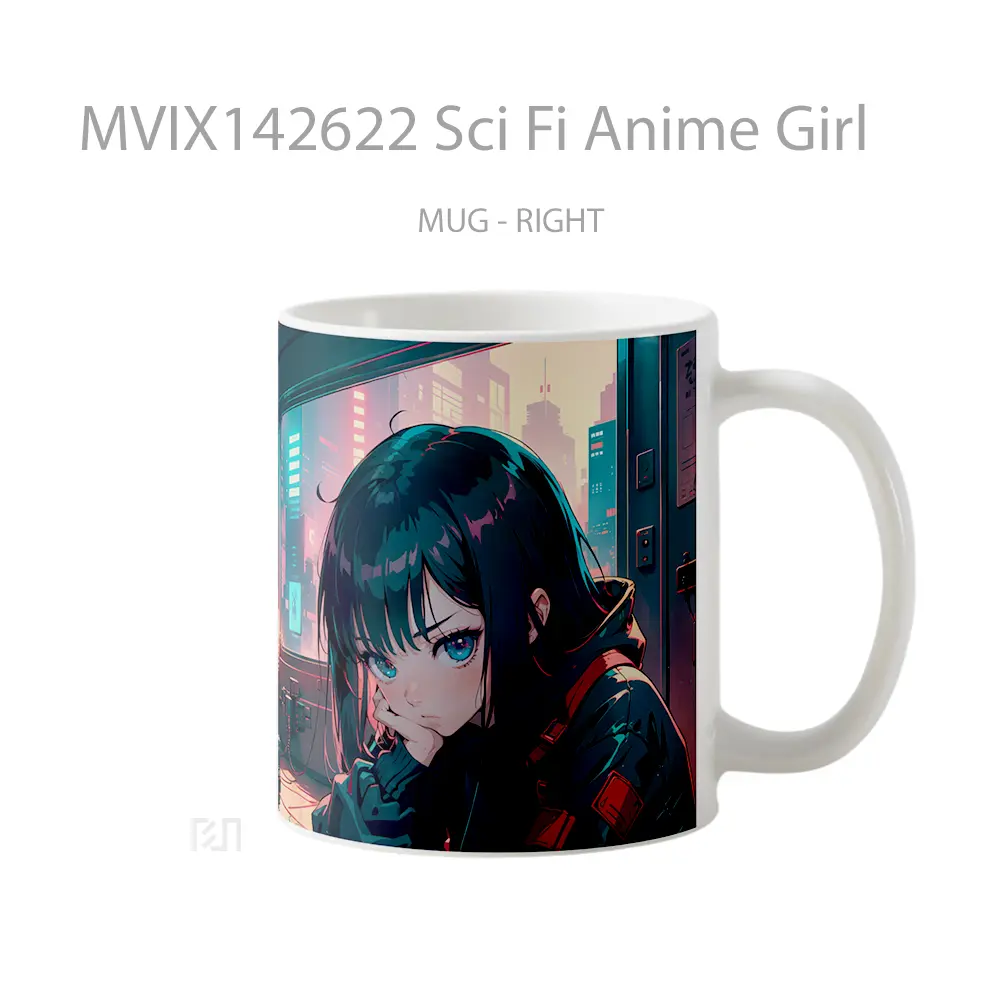 Mug Sci Fi Anime Girl Cangkir Anime - All-side / Desain