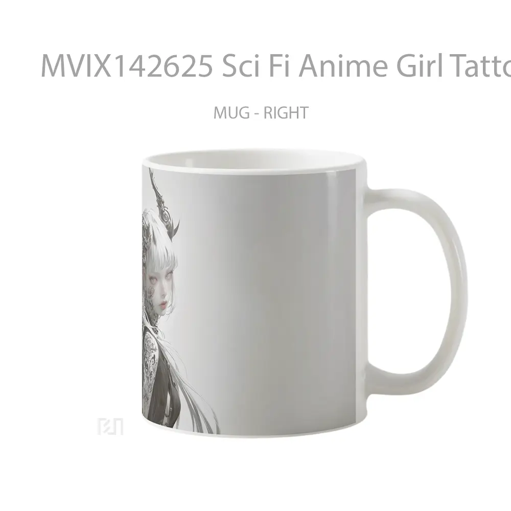 Mug Sci Fi Anime Girl Tattoo Cangkir Anime - All-side / Desain
