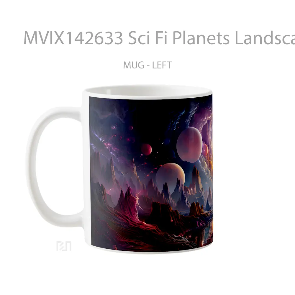 Mug Sci Fi Planets Landscape Scenery Clouds Sky Gelas Pemandangan Alam - All-side / Desain