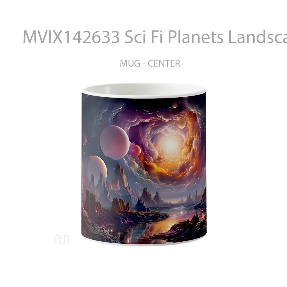 Mug Sci Fi Planets Landscape Scenery Clouds Sky Gelas Pemandangan Alam