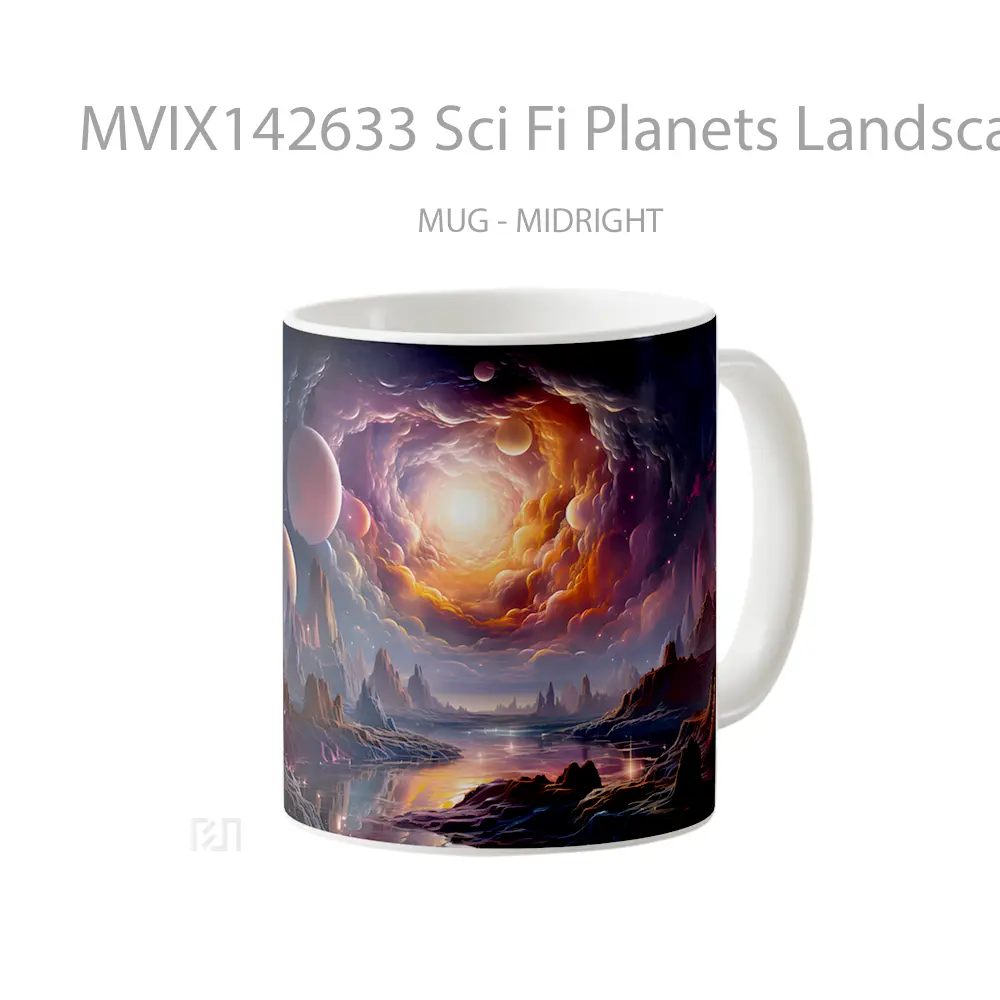 Mug Sci Fi Planets Landscape Scenery Clouds Sky Gelas Pemandangan Alam - All-side / Desain