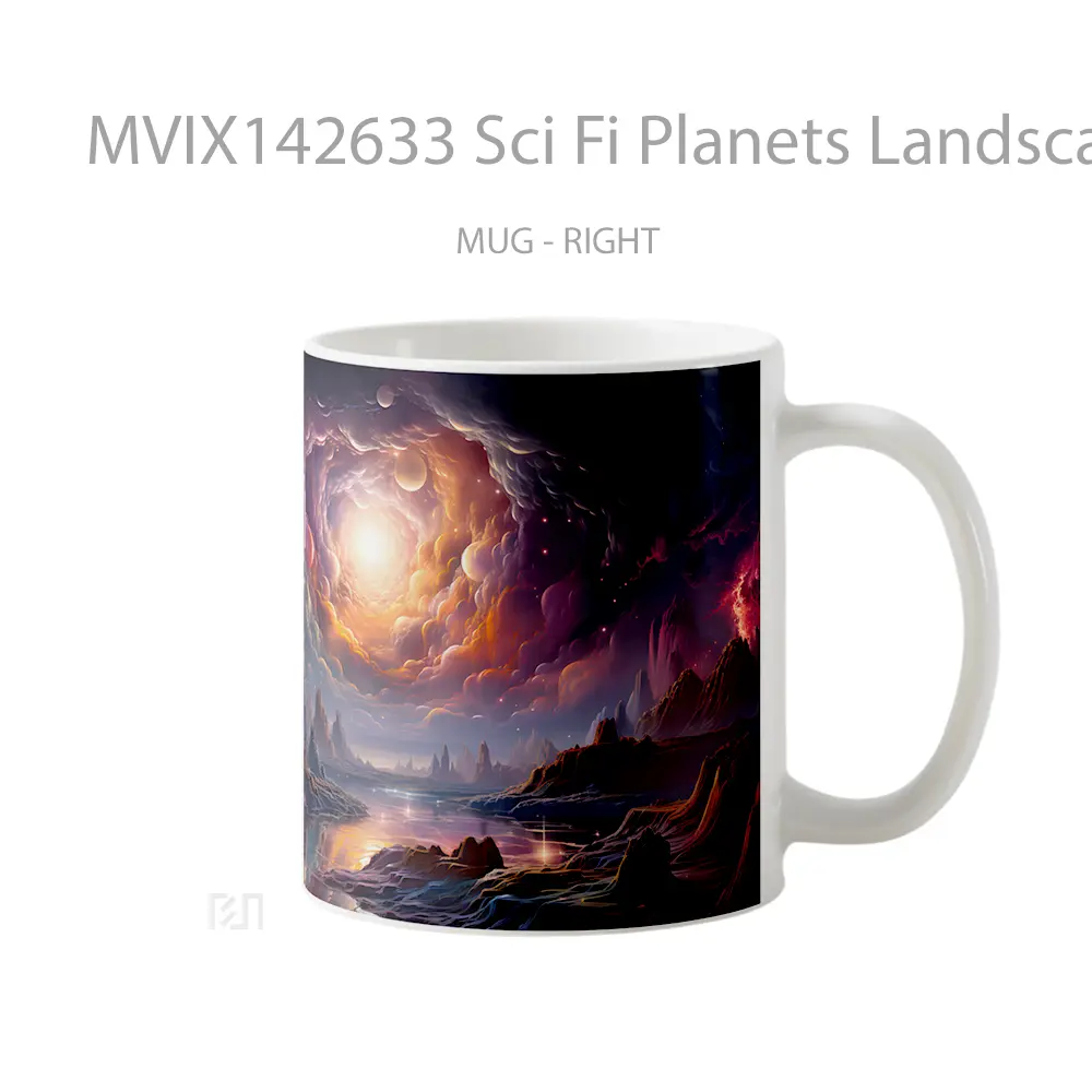 Mug Sci Fi Planets Landscape Scenery Clouds Sky Gelas Pemandangan Alam - All-side / Desain