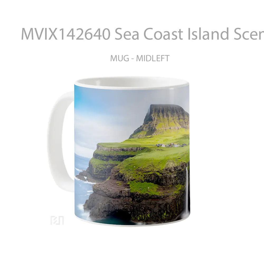 Mug Sea Coast Island Scenery Gelas Pemandangan Alam - All-side / Desain