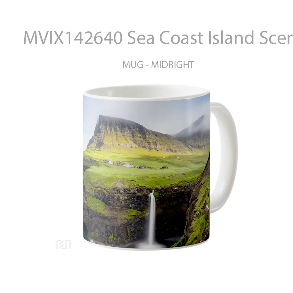 Mug Sea Coast Island Scenery Gelas Pemandangan Alam - All-side / Desain
