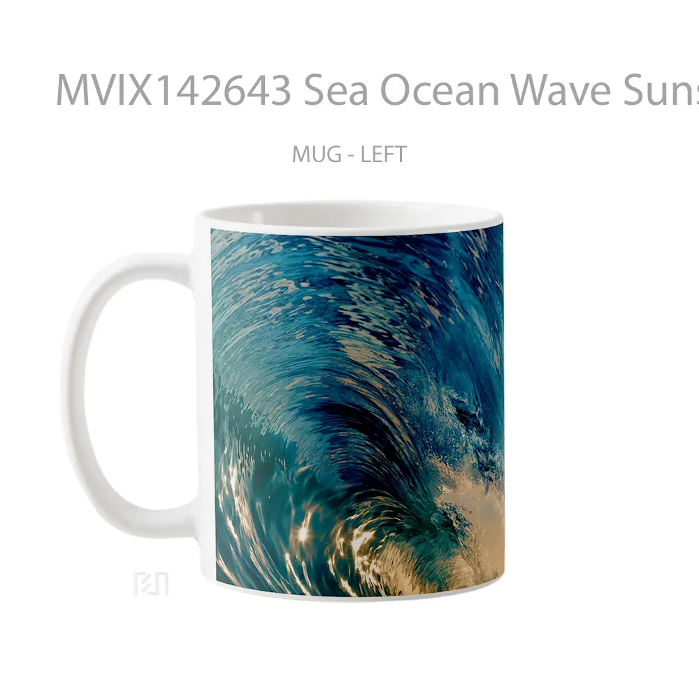 Mug Sea Ocean Wave Sunset Sky Scenery Gelas Pemandangan Alam - All-side / Desain