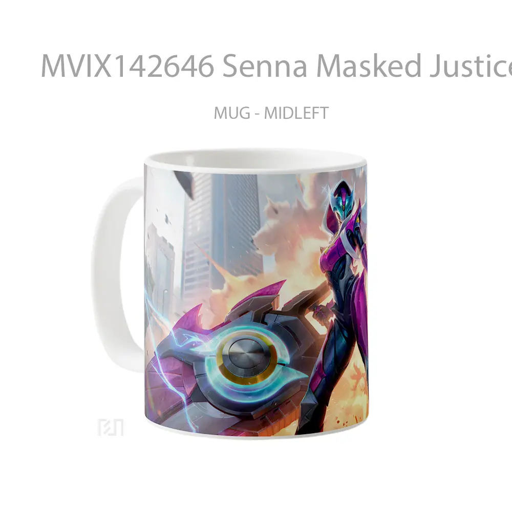 Mug Senna Masked Justice Skin Lol Splash Art Cangkir Gamer - All-side / Desain
