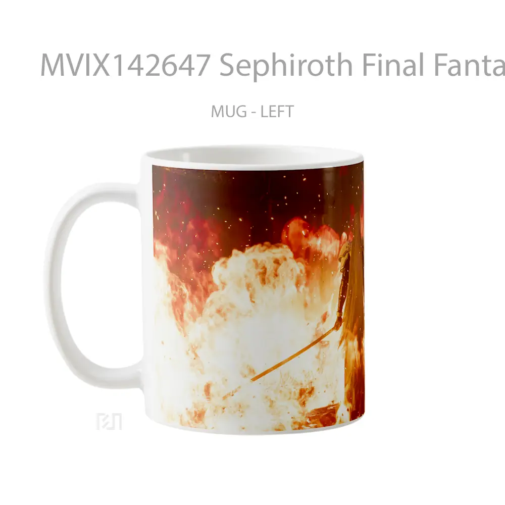 Mug Sephiroth Final Fantasy 7 Remake Rebirth Gelas Keramik Unik - All-side / Desain