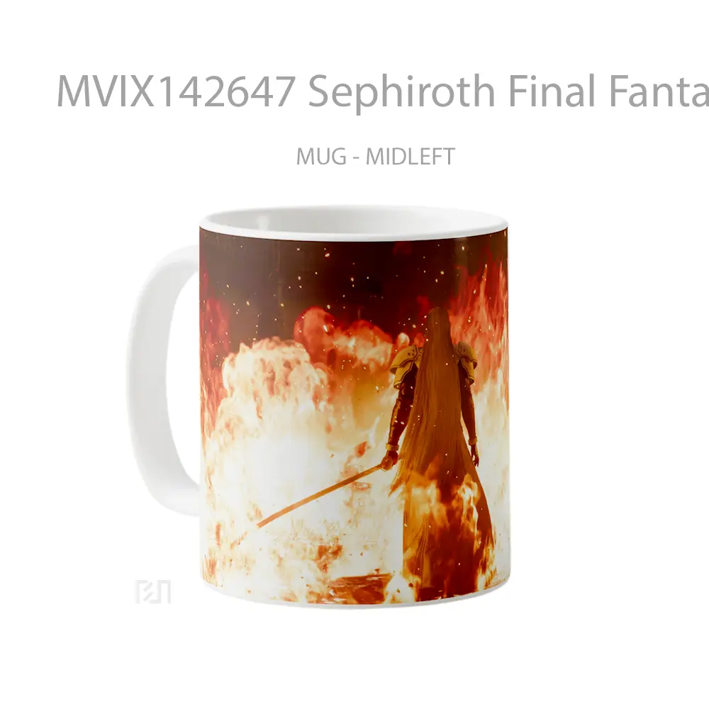 Mug Sephiroth Final Fantasy 7 Remake Rebirth Gelas Keramik Unik - All-side / Desain