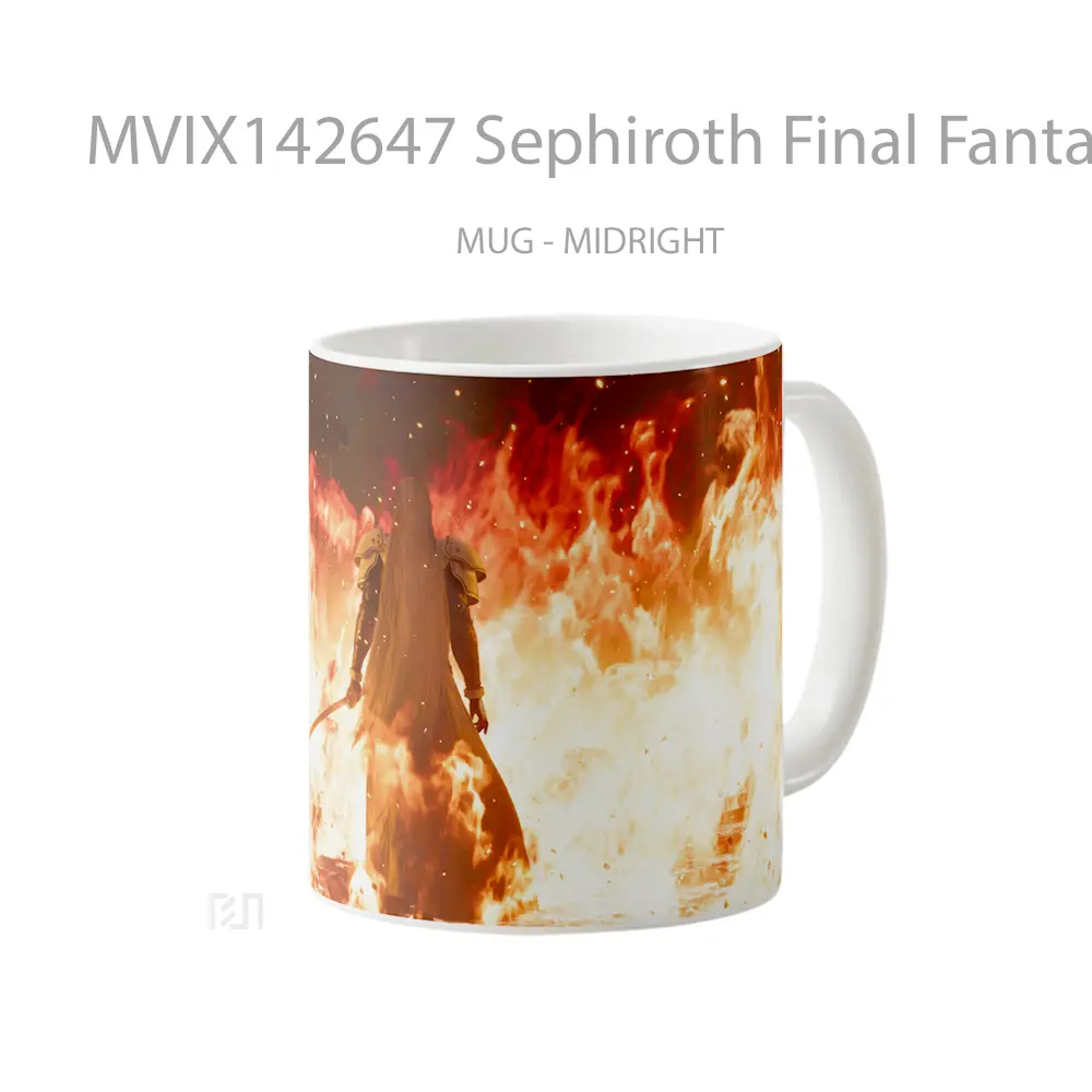 Mug Sephiroth Final Fantasy 7 Remake Rebirth Gelas Keramik Unik - All-side / Desain