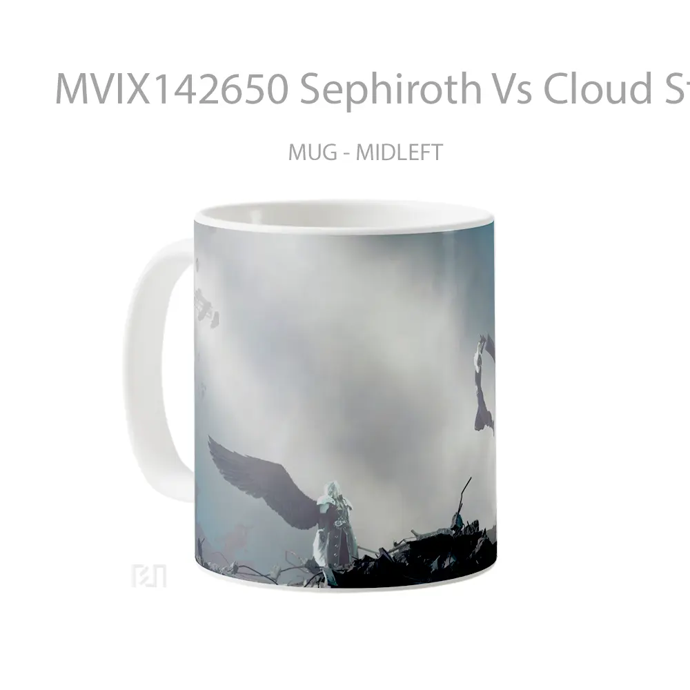 Mug Sephiroth Vs Cloud Strife Final Fantasy 7 Remake Rebirth Gelas Pemandangan Alam - All-side / Desain
