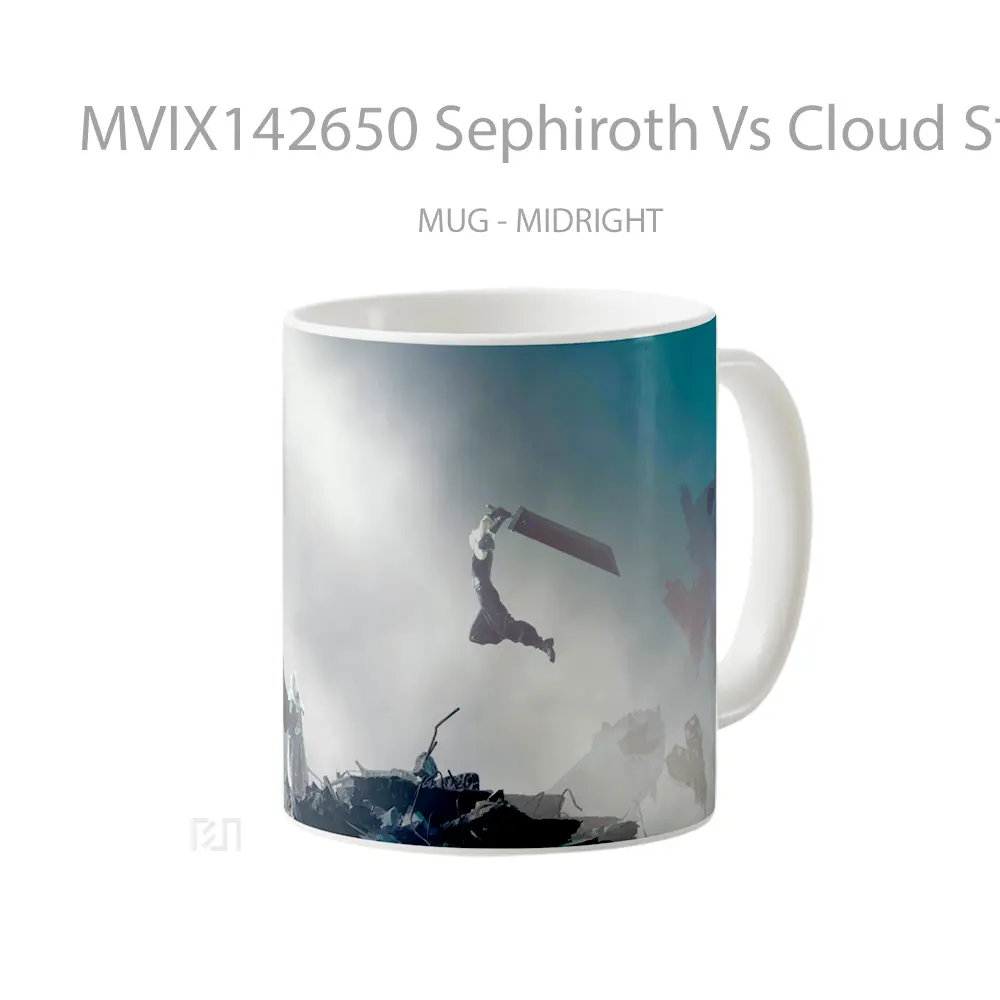 Mug Sephiroth Vs Cloud Strife Final Fantasy 7 Remake Rebirth Gelas Pemandangan Alam - All-side / Desain