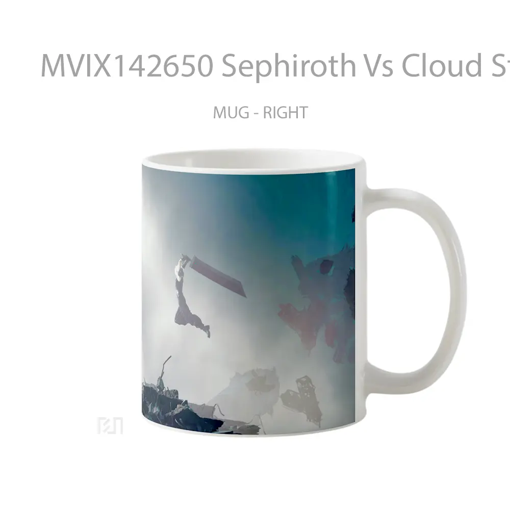 Mug Sephiroth Vs Cloud Strife Final Fantasy 7 Remake Rebirth Gelas Pemandangan Alam - All-side / Desain