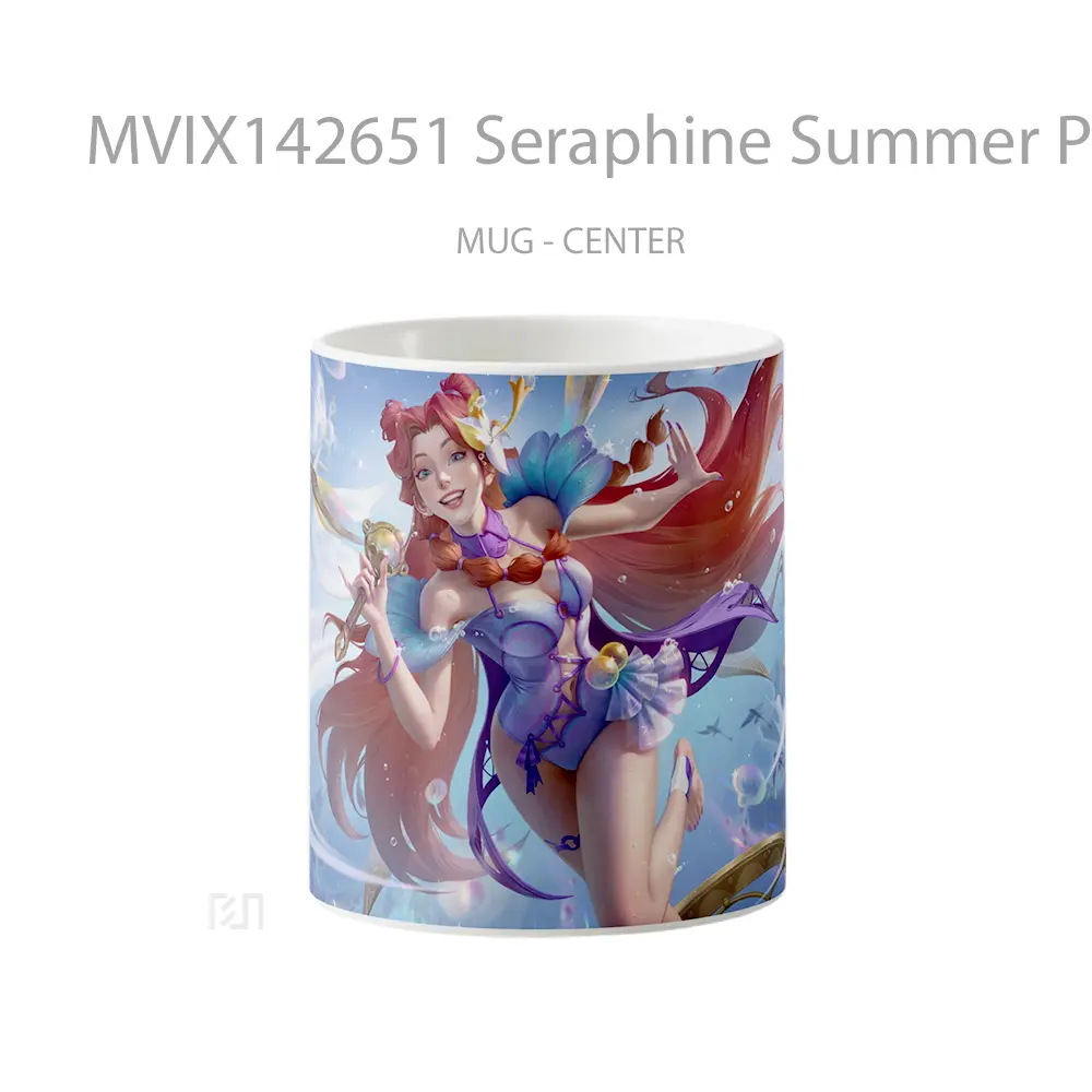 Mug Seraphine Summer Party Skin Lol Wild Rift Splash Art Cangkir Gamer