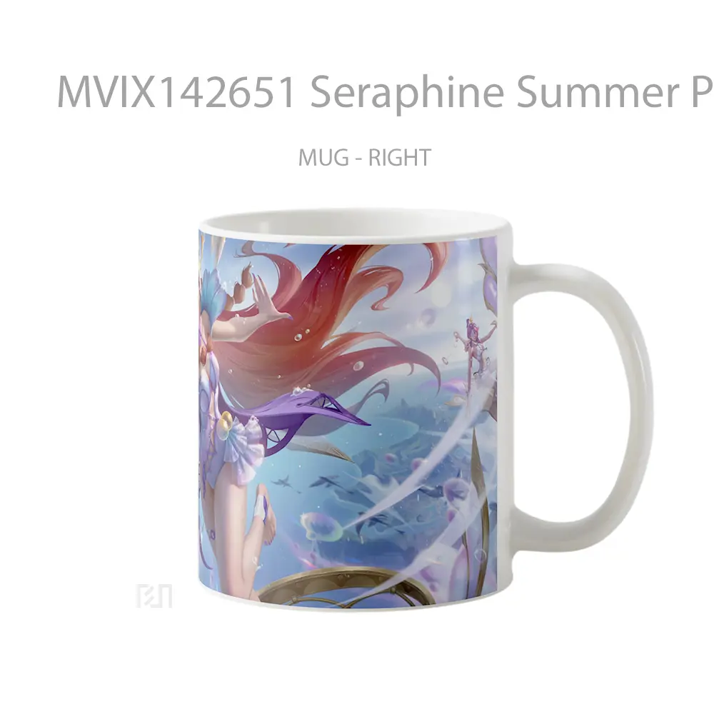 Mug Seraphine Summer Party Skin Lol Wild Rift Splash Art Cangkir Gamer - All-side / Desain