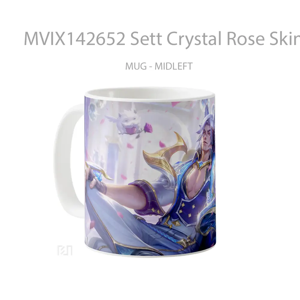 Mug Sett Crystal Rose Skin Lol Wild Rift Splash A Cangkir Gamer - All-side / Desain