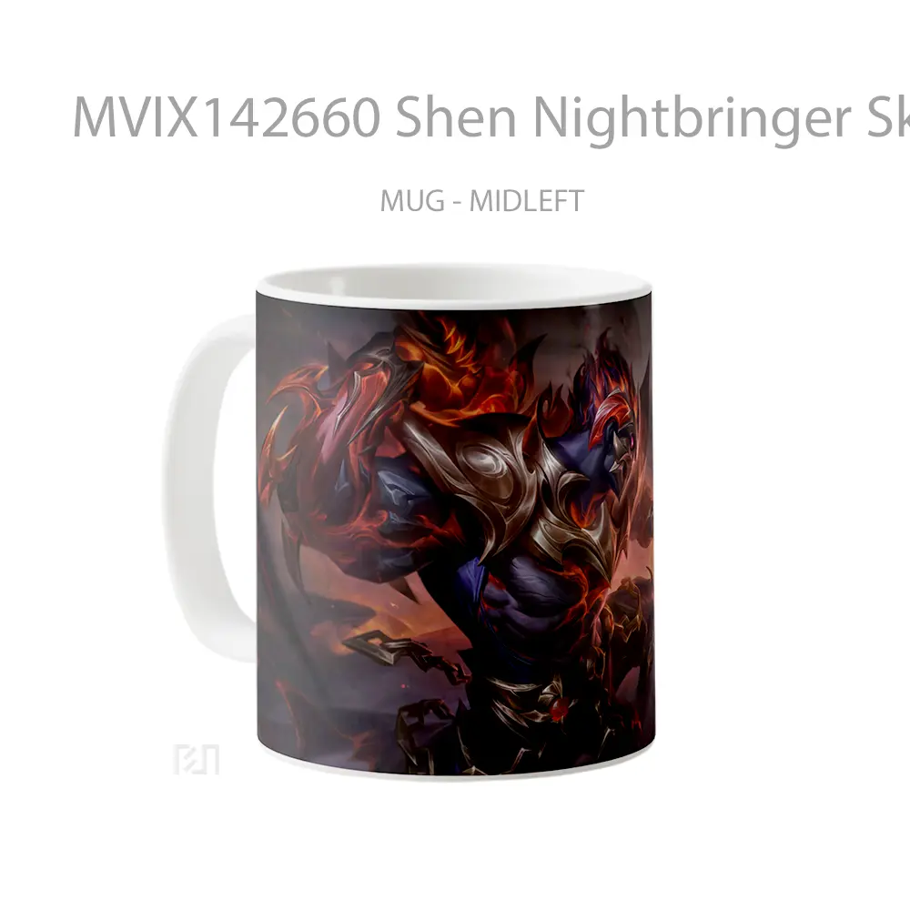 Mug Shen Nightbringer Skin Lol Wild Rift Splash Art Cangkir Gamer - All-side / Desain