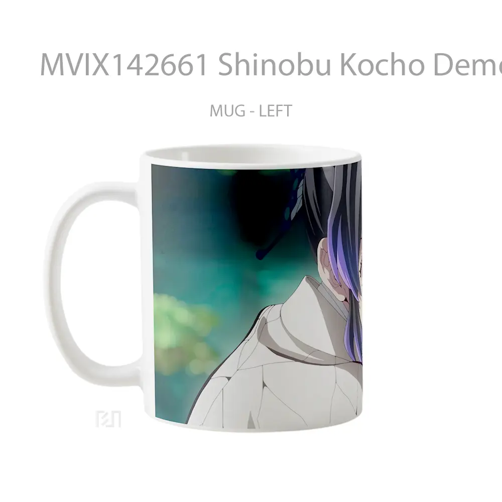Mug Shinobu Kocho Demon Slayer Infinity Castle Gelas Keramik Unik - All-side / Desain