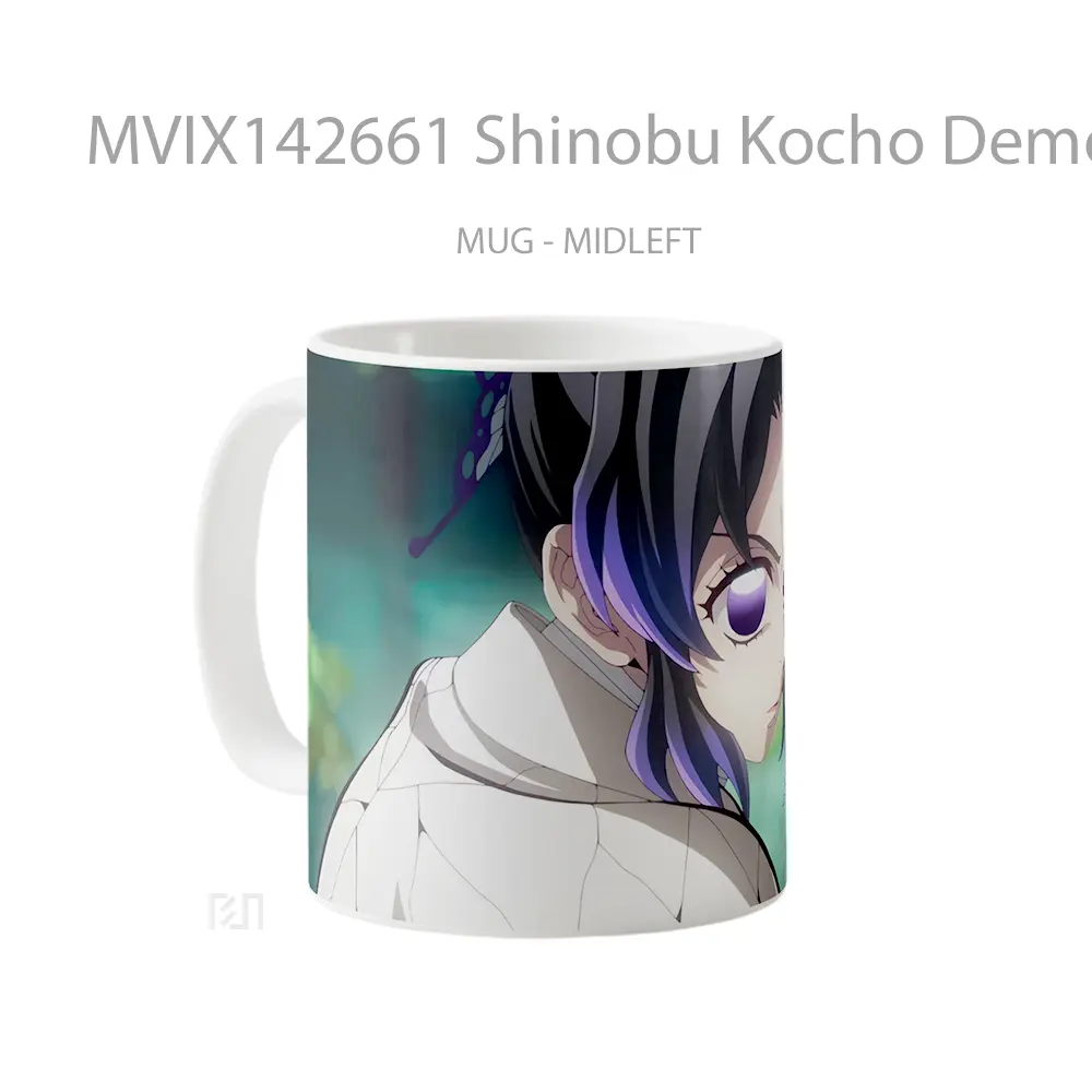 Mug Shinobu Kocho Demon Slayer Infinity Castle Gelas Keramik Unik - All-side / Desain