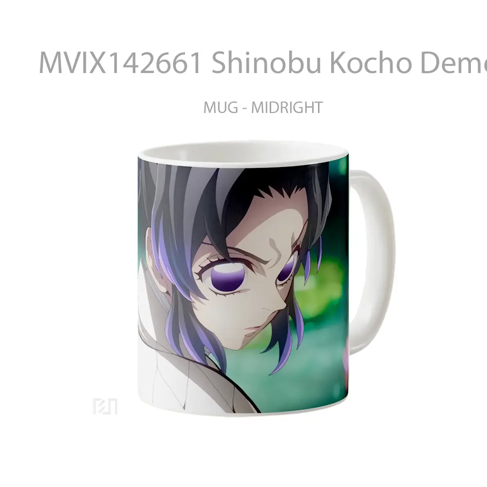 Mug Shinobu Kocho Demon Slayer Infinity Castle Gelas Keramik Unik - All-side / Desain