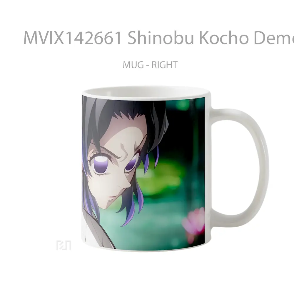 Mug Shinobu Kocho Demon Slayer Infinity Castle Gelas Keramik Unik - All-side / Desain