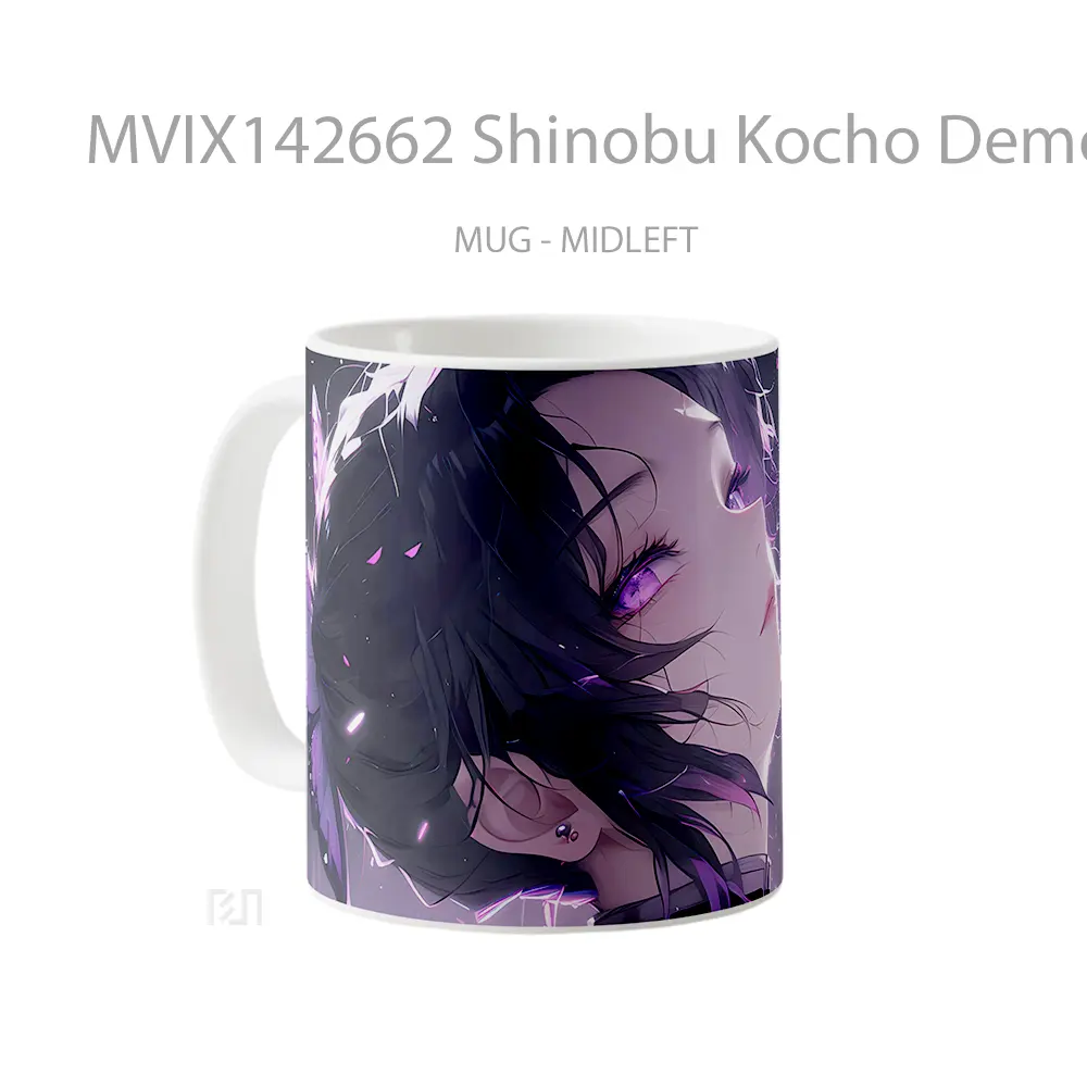 Mug Shinobu Kocho Demon Slayer Insect Hashira Gelas Keramik Unik - All-side / Desain