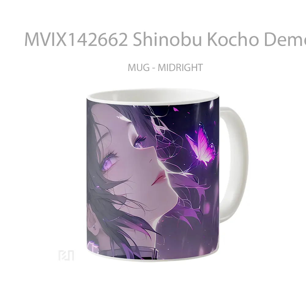 Mug Shinobu Kocho Demon Slayer Insect Hashira Gelas Keramik Unik - All-side / Desain