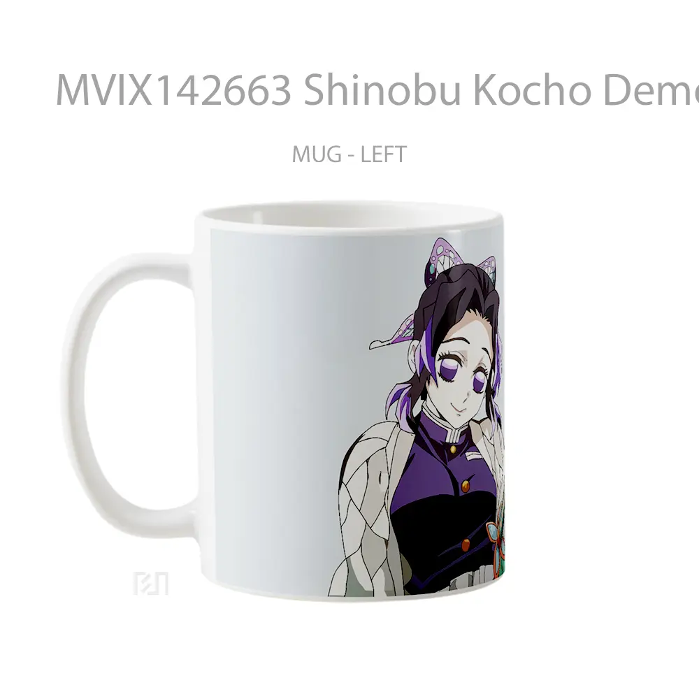 Mug Shinobu Kocho Demon Slayer Insect Hashira Gelas Keramik Unik - All-side / Desain