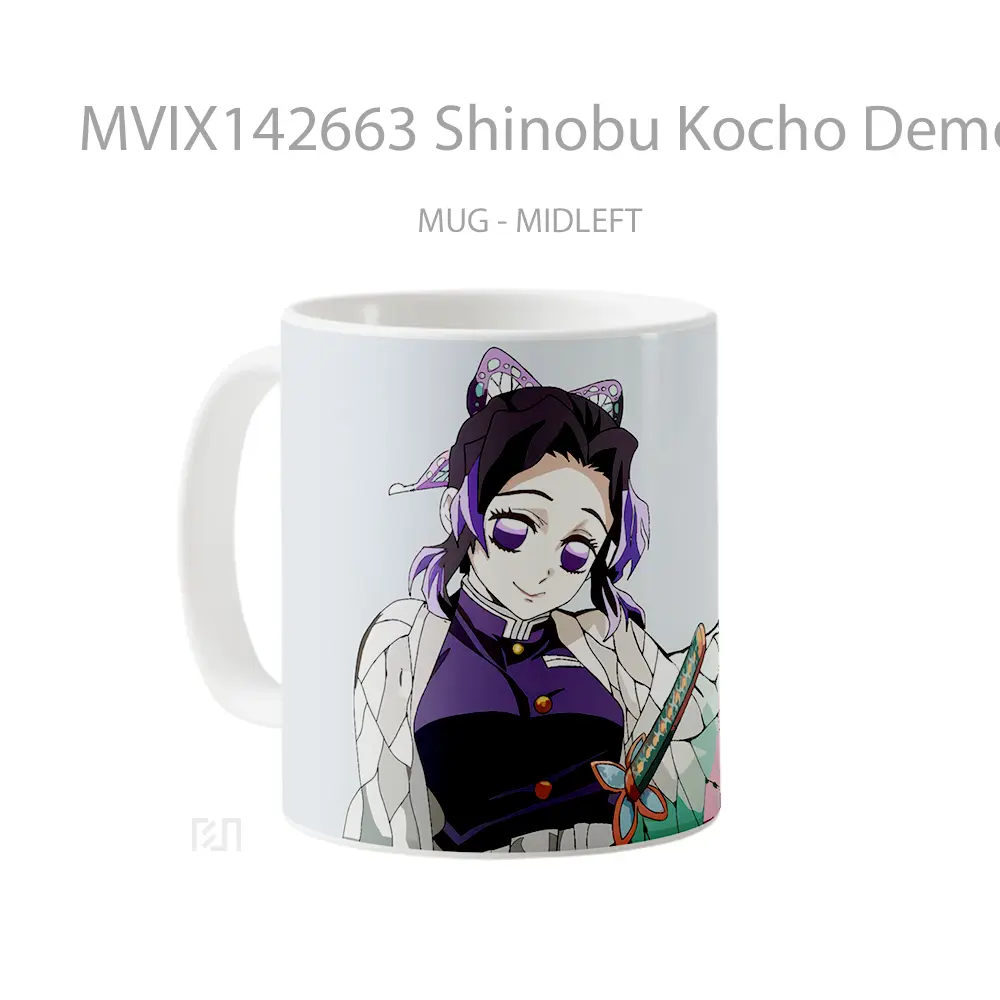 Mug Shinobu Kocho Demon Slayer Insect Hashira Gelas Keramik Unik - All-side / Desain