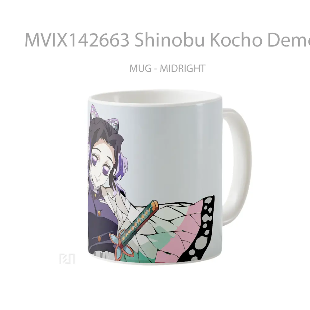 Mug Shinobu Kocho Demon Slayer Insect Hashira Gelas Keramik Unik - All-side / Desain