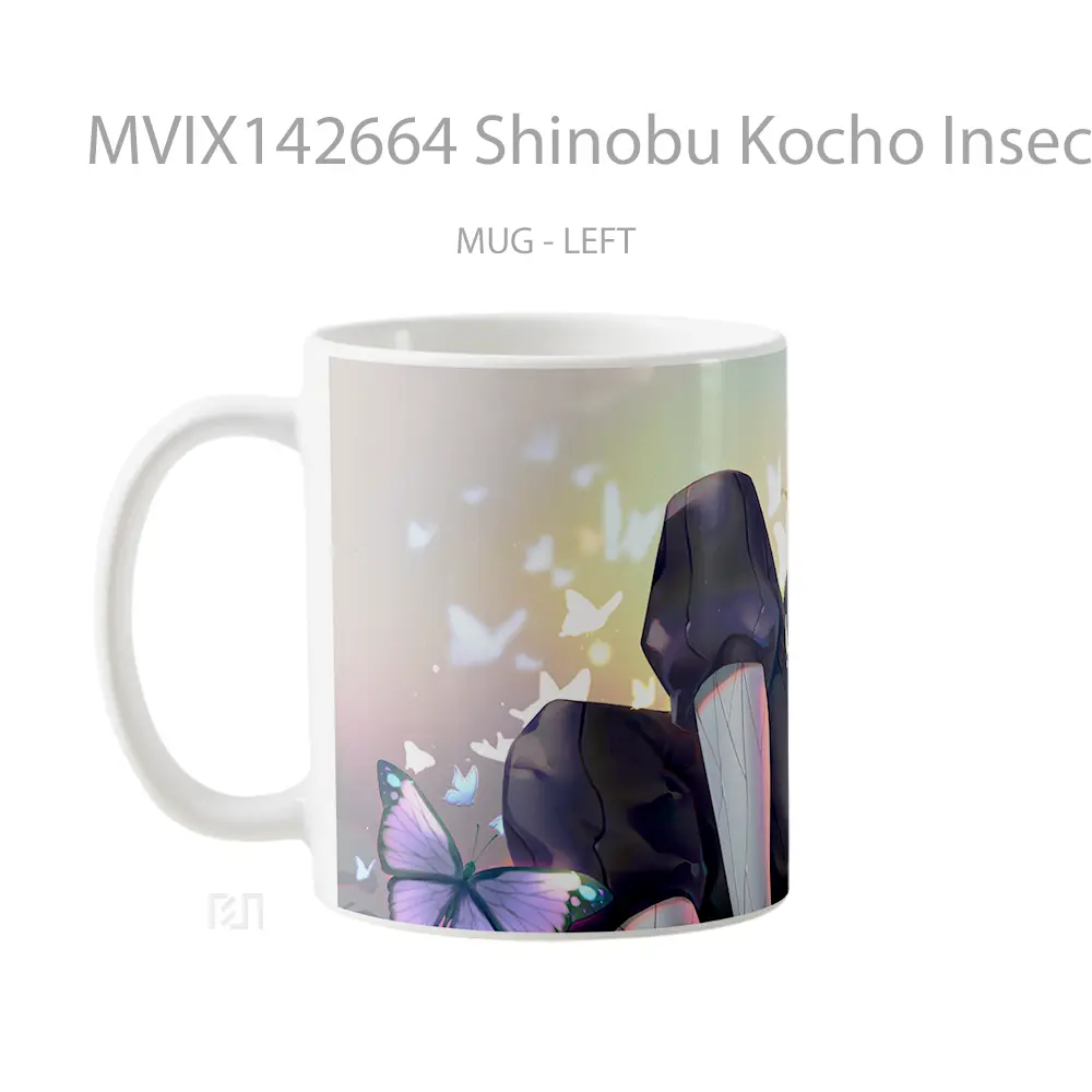 Mug Shinobu Kocho Insect Hashira Demon Slayer Gelas Keramik Unik - All-side / Desain