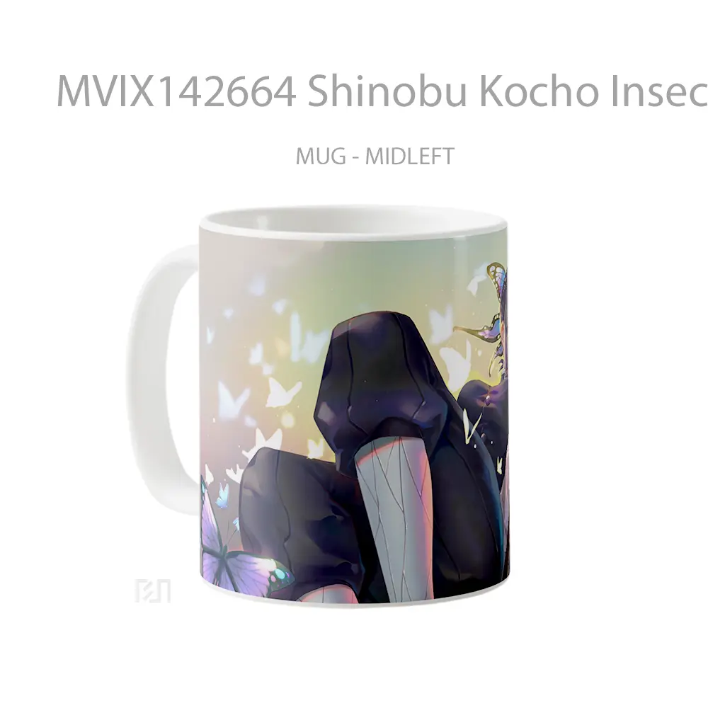 Mug Shinobu Kocho Insect Hashira Demon Slayer Gelas Keramik Unik - All-side / Desain